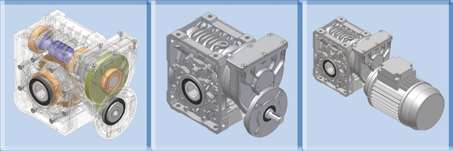 Worm gearboxes with primary reduction SERIA P-MU